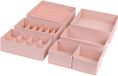 Boîte de rangement pliable sans marque - Organiseur pour armoire, placard et tiroirs - Rose - 7 pièces