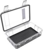 PELI M60 Micro Case – Compacte case voor waardevolle apparatuur en compacte tools; Waterdicht, stofdicht en schokbestendig; Volume 2 liter; Kleur: ZWART/TRANSPARANT