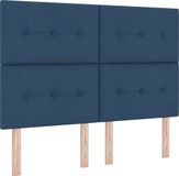 vidaXL LED Boxspringbed met hoofdeinde Blauw 140 x 190 cm Stof