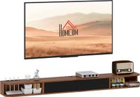 HOMCOM TV-meubel - Spaanplaat - 140x24x16cm - Walnoot