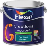 FLEXA Creations Muurverf - Extra Mat - Puur Eiland - 2,5 liter