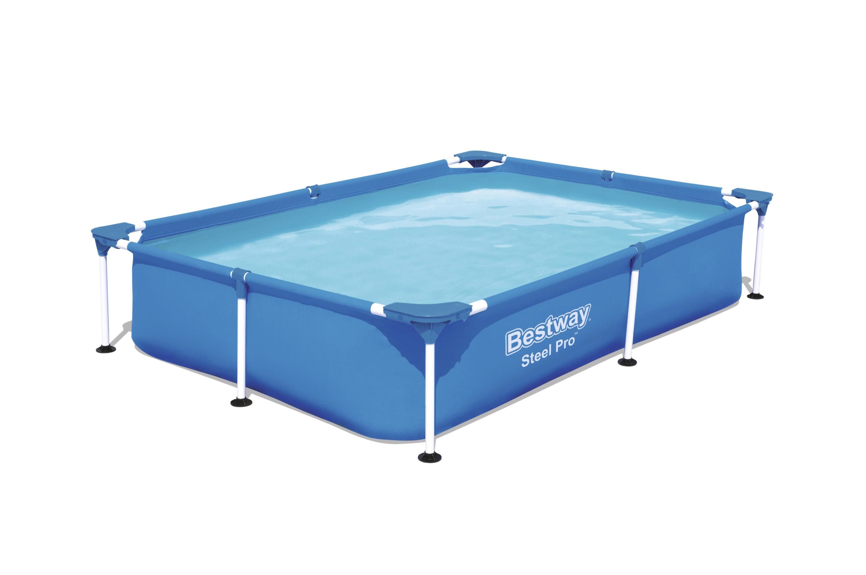 Bestway Steel Pro Rectangular Pool 221 x 150 x 43 cm - Blue