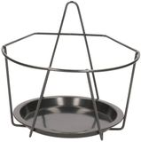 Esschert Design Balkon bloempothouder - bloembak met ophanging - zwart metaal - 22 x 21 x 20 - round