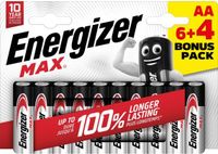 ENERGIZER MAX piles alcalines AA, pack de 10, numéro d'article 1810106