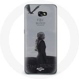 Maniacase Samsung Galaxy A8 2016 Hoesje Game of Thrones Seizoen 8 Daenerys Targaryen Vuur en Bloed De IJzeren Troon Grijs Logo