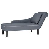VidaXL Chaise longue met kussen&rechterarmleuning fluweel donkergrijs