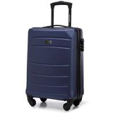 WITTCHEN Globe Line Reiskoffer Handbagage Cabinebagage Rolkoffer Harde schaal van ABS met 4 draaiwielen Cijferslot Telescopisch handvat Maat S Donkerblauw