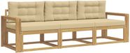 vidaXL - Chaise longue loungeset - Polyester - Wit en Beige - 3 zitplekken