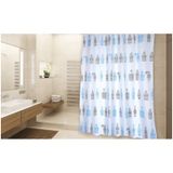 MSV Douchegordijn Polyester Blauw, Wit 180x200 cm