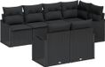 vidaXL Tuinbank Set Zwart Polyrattan