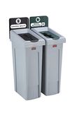RUBBERMAID COMMERCIAL PRODUCTS 2129601 SLIM JIM RECYCLING STATION 2-STREAM ALGEMENE AFVAL/GEMENE RECYCLING