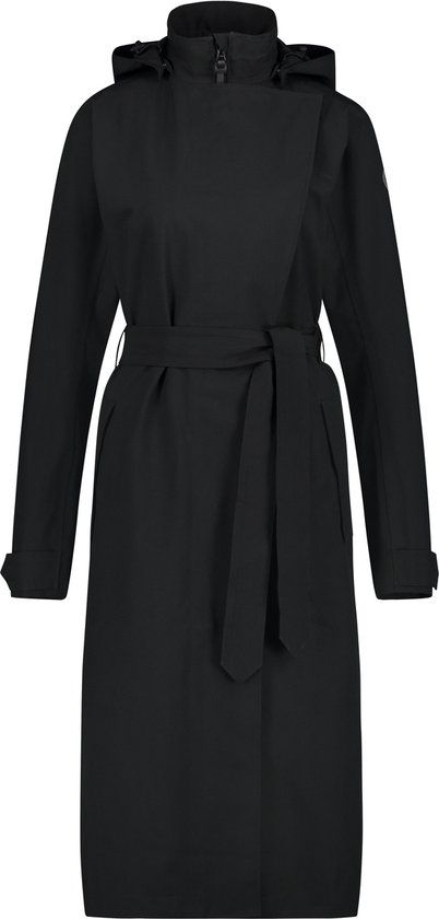 AGU Trench Coat Long Regenjas Urban Outdoor Dames - Zwart - XL