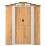vidaXL Tuinschuur 192x772x223 cm Gegalvaniseerd Staal Lichtbruin