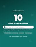 YourHomeschool Grade 10 Year Workbook: All Four Subjects — Math, Reading & Language Arts, Science, and Social Studies — with QR-Linked Video Lessons in English and Spanish