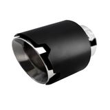 Simoni Racing Uitlaatsierstuk Rond/Schuin Matzwart+RVS - Ø116xL170mm - Montage 42-74mm
