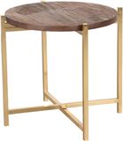 LABEL51 Dox Bijzettafel - Bruin - Hout - 40 cm Goud
