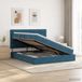 vidaXL Opslag bed met matras Donkerblauw 160 x 200 cm Fluweel