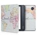 kwmobile hoes compatibel met Kobo Libra H2O - Case voor e-reader in zwart/meerkleurig - Travel Wereldkaart