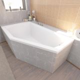 Badland SELENA hoekbad 160 x 90 cm links wit met styropor ombouw