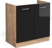 Vicco R-Line Wastafelkast – 80 cm Zwart hoogglans