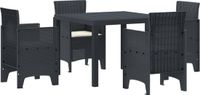 vidaXL Tuin Eettafel Set 2 Stoelen Antraciet Polypropyleen