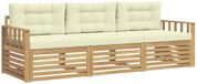vidaXL - Canapé d'angle - 3 places - Blanc et crème - Polyester