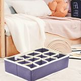 Waaierbox 32 x 22 x 9 cm, 12 vakken, opvouwbaar, voor laden, organizer, wasdozen, opbergdozen voor sokken, beha's, zakdoeken (blauw)