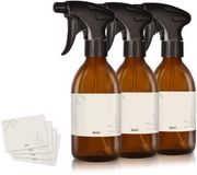 Oputec 3x 250ml sprayflessen – bruinglas – lege verstuivers met ergonomische sproeikop