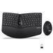Perixx Periduo-606 Compact ergonomisch toetsenbord en draadloze verticale muis, verstelbare polssteun en low-profile toetsen, instelbare dpi, QWERTY Spaans