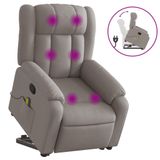 VidaXL Fauteuil releveur réglable tissu taupe