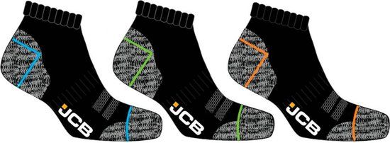 JCB - zomersokken - Reactive Yarn - met een Antishock versteviging aan de hiel en tenen - 39-43 - 3 Paar