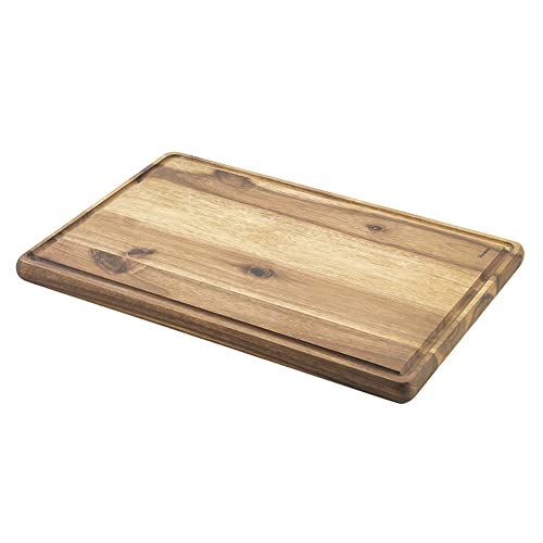 Metaltex Snijplank van acaciahout met sapgroef, 39 x 26 x 2 cm, bruin