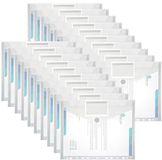 ASelected 20 stuks documententas A4 transparante drukknoopsluiting A4 documentenmap mappen voor documentorganisatie met gatenrand Klittenbandsluiting en labelvak