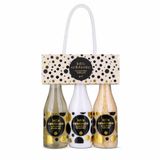 accentra - Laten we vieren geschenkset vrouwen in plastic champagneflessen - bad- & doucheset met theeroos & fluweel incl. douchegel, bodylotion & badzout - 3-delige wellnessset voor dames & meisjes