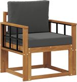 vidaXL - Buitensofa - Massief - Acacia - Hout - en - Polyester - Naturel