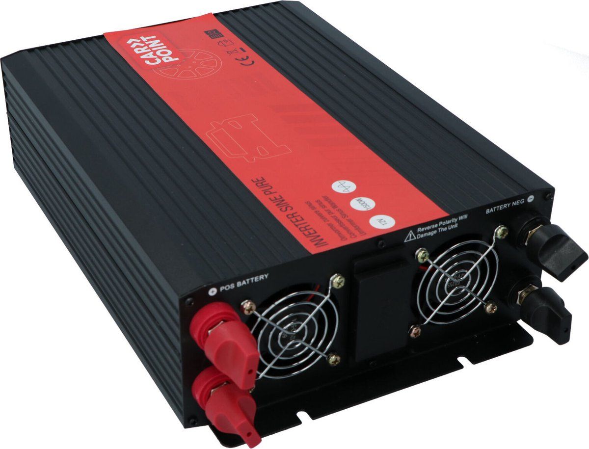 Carpoint Pure Sinus Omvormer - Zwart/Rood - 8711293453115