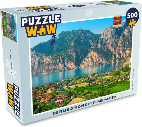 MuchoWow Puzzel De felle zon over het Gardameer - Legpuzzel - Puzzel 500 stukjes