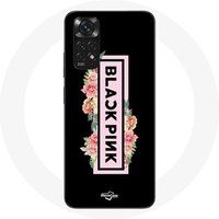 Maniacase Etui voor Xiaomi Redmi Note 11 4G Blackpink K-pop Band Logo Zwart Roze Zwarte Achtergrond