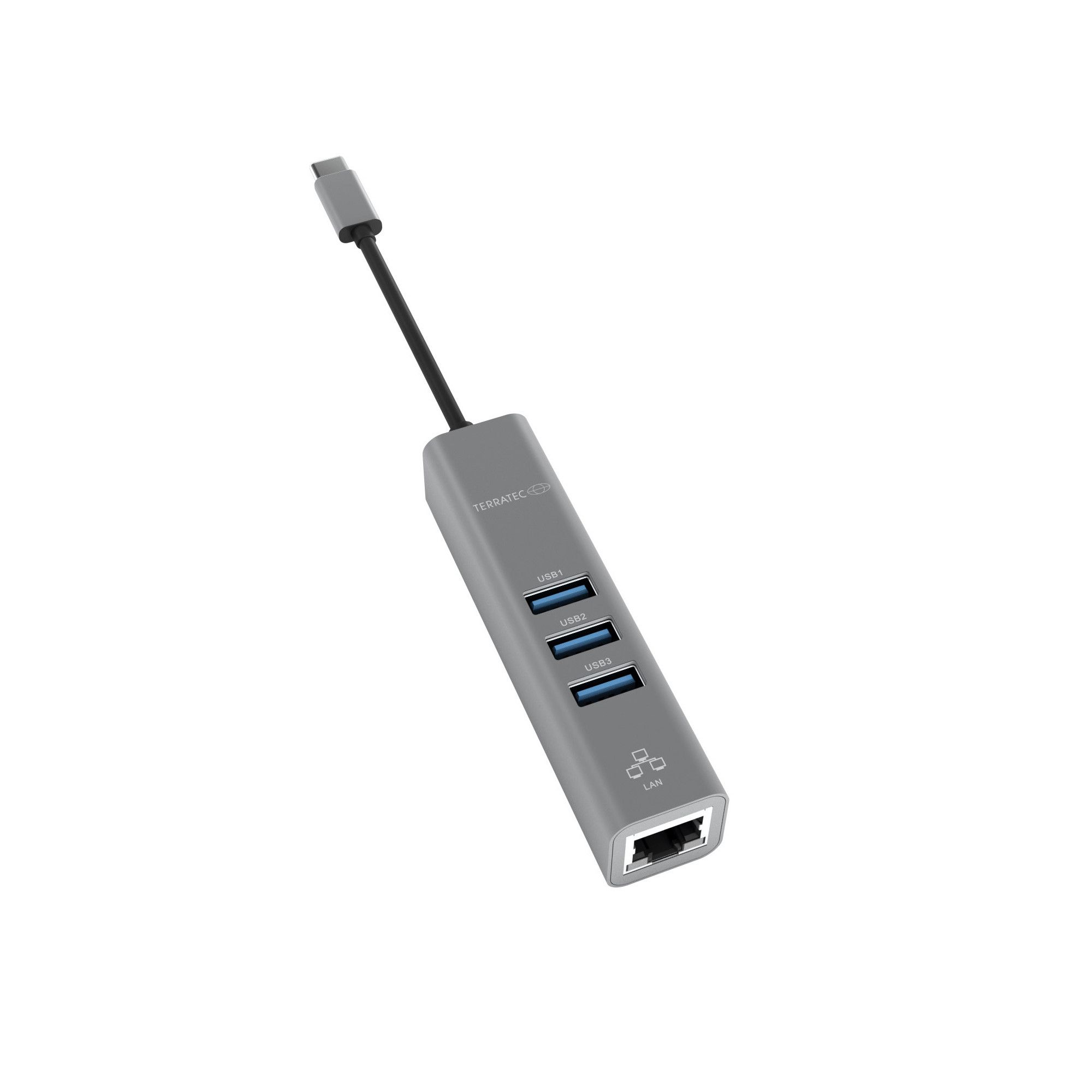 TerraTec Connect c2 - USB Hub - 4 Ports - Silver