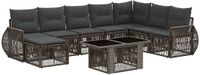 vidaXL Tuinbank Set 9-st Grijs en Donkergrijs Polyrattan