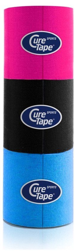 CureTape My CureTape® Sports - Kinesiotape - Roze, Zwart & Blauw - 3 Rollen 5cm x 2,5m
