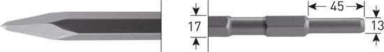 Rotec 6-kant Puntbeitel 280mm 6-kant ø17,0 / ø13x45 - 2155005