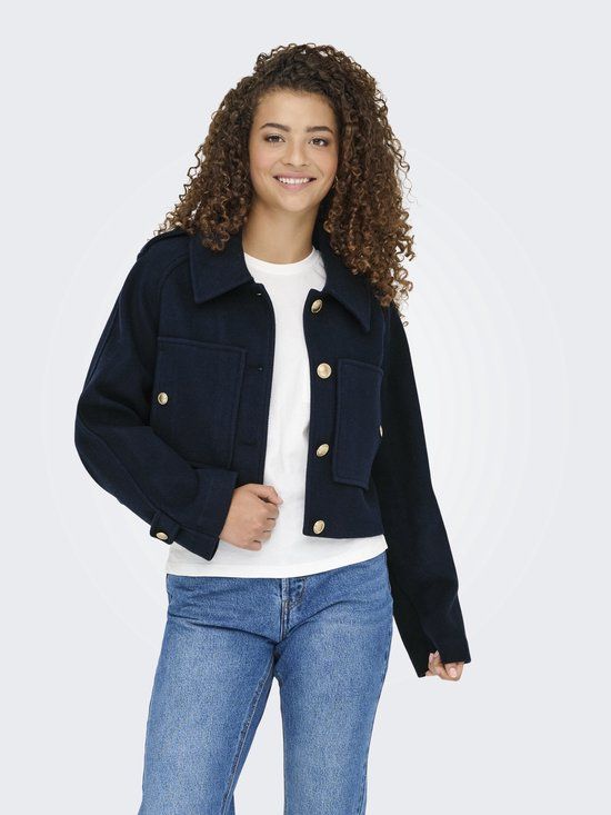 ONLY - ONLTRILLION LIFE L/S BOXY JACKET CC PNT - Meisjes - Maat L - Night Sky