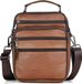 CarryQuest® Sac bandoulière homme cuir marron