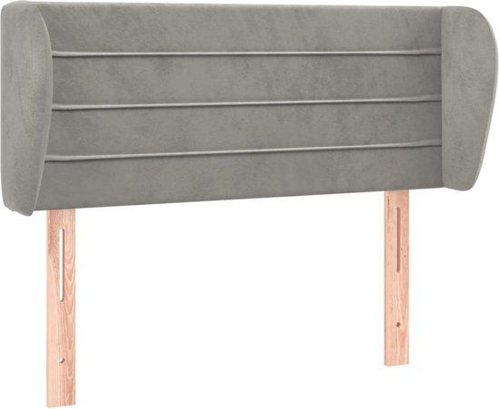 vidaXL Hoofdbord met randen 93x23x78/88 cm fluweel lichtgrijs