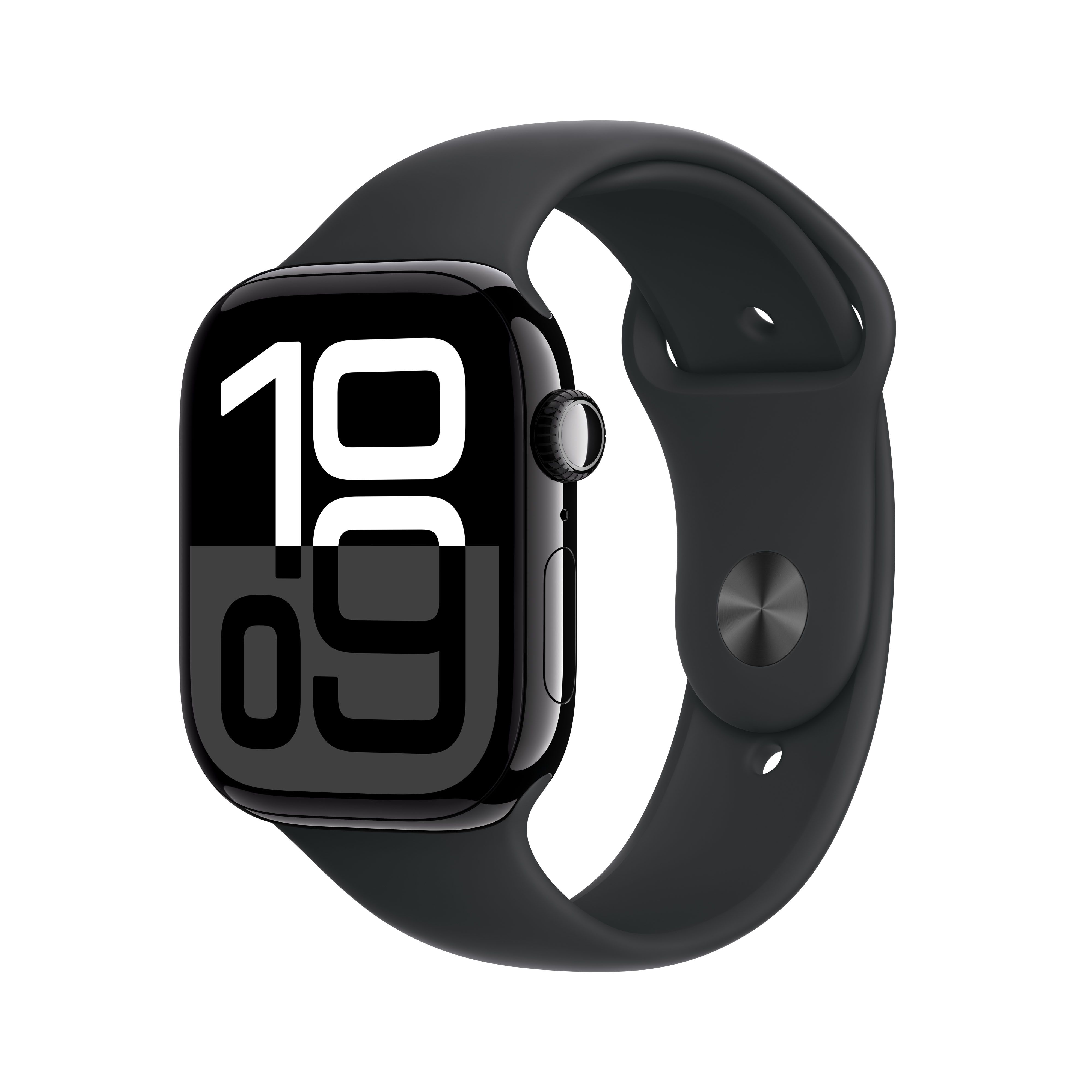 Apple Watch Series 10 - 46mm - Black Aluminum Case with Black Sport Band - M/L