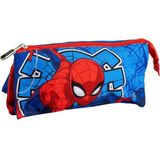 CERDÁ LIFE'S LITTLE MOMENTS Spiderman etui voor school origineel ontwerp blauw en rood met sterke sluiting - multifunctionele Spiderman etui voor kinderen voor potloden, verf en schoolbenodigdheden