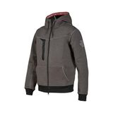 U-Power TASTY, sweatshirt met volledige ritssluiting, met grote zakken, zachte fleece, stretchkatoen, hoge kraag, verstelbare capuchon, comfortabele winterkleding - Grey Meteorite L
