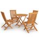 vidaXL Ensemble de jardin 5 pièces - Teck - Marron - Carré