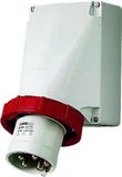 Merkloos / Sans marque Mennekes CEE 5-polig Wandcontactdoos -opbouw - 63A 400V - schroefaansluiting - IP67 - Rood